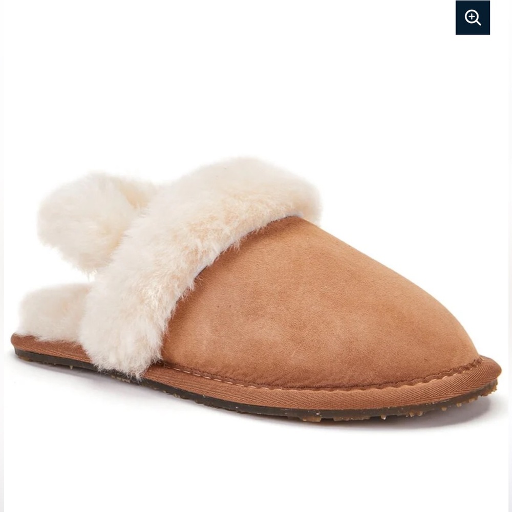 Cozy Tan and Cream Slippers Australia Luxe Y2 EU34 KIDS SLINGBACK MULE